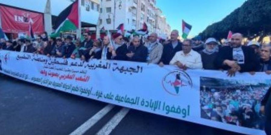 آلاف يتظاهرون فى المغرب للمطالبة بوقف إطلاق النار فى قطاع غزة