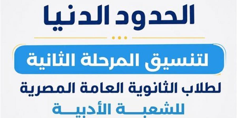 رسميًا.. إعلان الحدود الدنيا لتنسيق المرحلة الثانية 2026 للشعبة الأدبية
