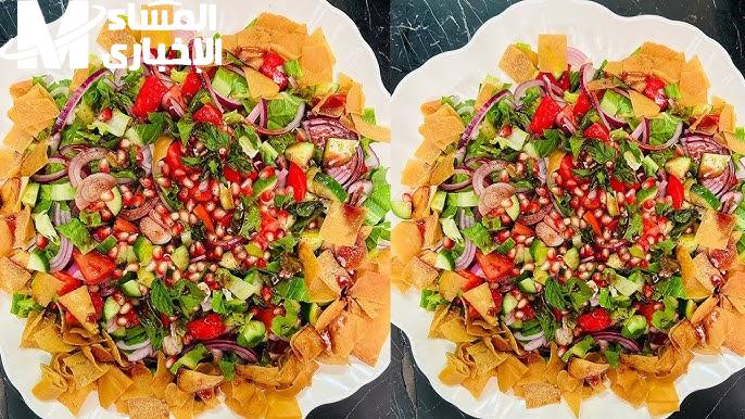 سلطة الفتوش الأصلية زي مطاعم السوري بنكهة منعشة
