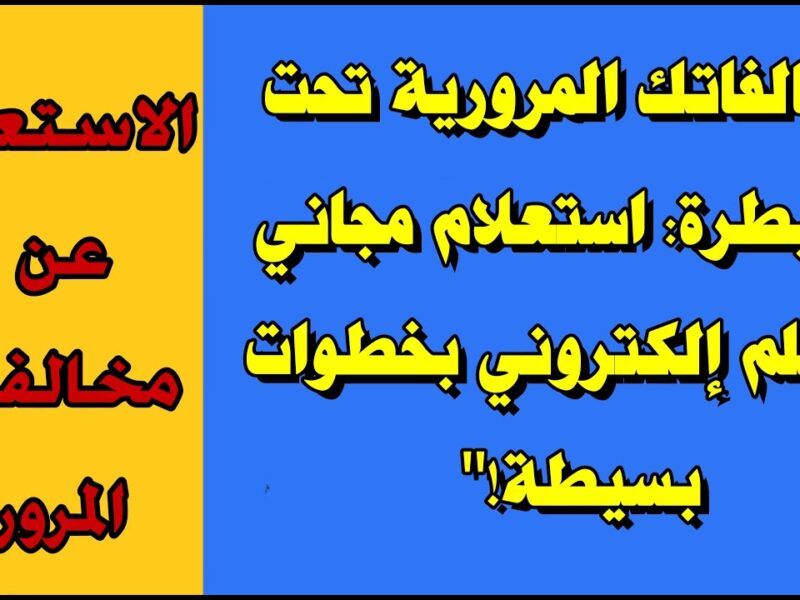 استعلم وادفع من هاتفك.. طريقة الاستعلام عن مخالفات المرور 2026 برقم السيارة