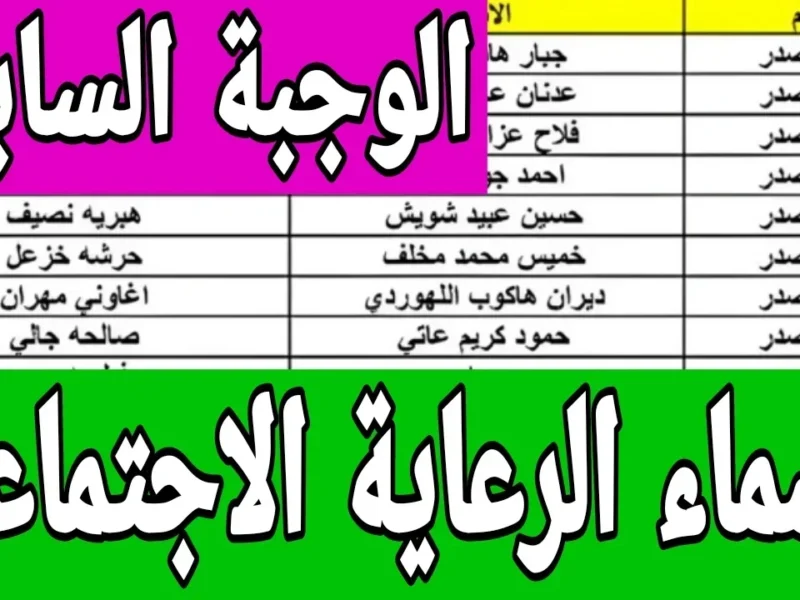 تحميل أسماء الرعاية الاجتماعية pdf الوجبة الأخيرة 2026 بالعراق