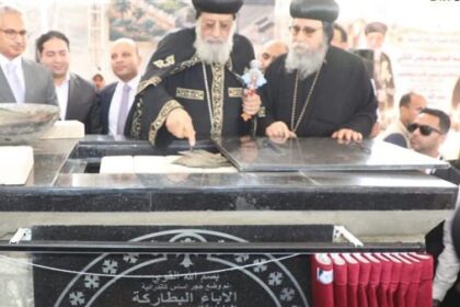 الاستعدادات تنطلق مع وضع البابا تواضروس الثاني حجر الأساس للكاتدرائية الجديدة في الفشن