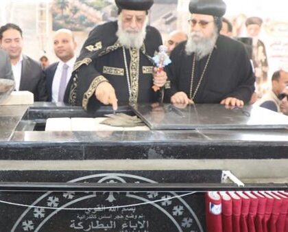 الاستعدادات تنطلق مع وضع البابا تواضروس الثاني حجر الأساس للكاتدرائية الجديدة في الفشن