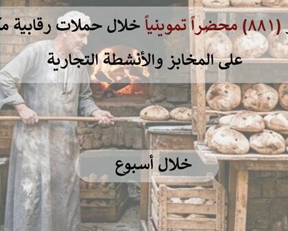 إنجاز 881 محضراً قانونياً ضد المخالفين في حملات مراقبة وتموين بالشرقية