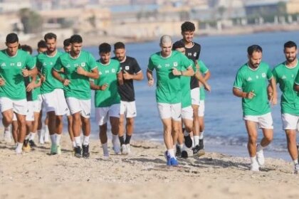 المصري يستعد بقوة لمواجهة سيراميكا في تدريب صباحي على شواطئ بورفؤاد