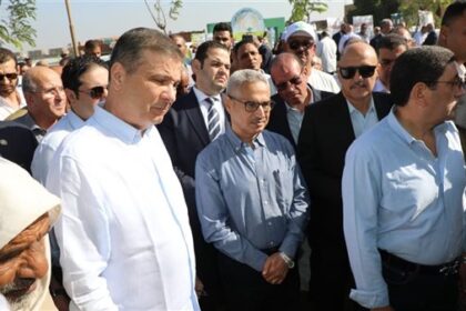 محافظ بني سويف يستقبل وزير الزراعة خلال زيارته الأولى للمنطقة