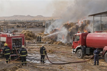 إصابة فرد جراء حريق في مزرعة مصر الخير بالخارجة واستجابة عاجلة من فرق الإطفاء