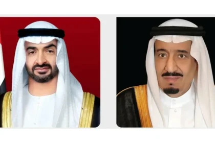 القيادة الإماراتية تبارك لخادم الحرمين الشريفين وولي العهد بمناسبة اليوم الوطني