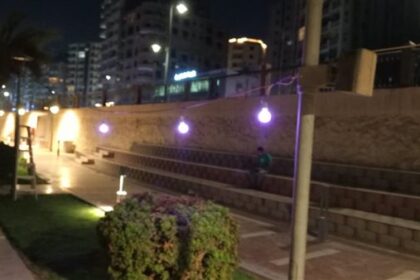 إضاءة ممشى بني سويف باللون البنفسجي احتفالاً باليوم العالمي لمرض ألزهايمر